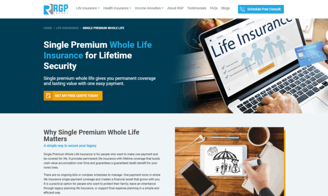 Single Premium Whole Life Insurance | Lifetime Coverage